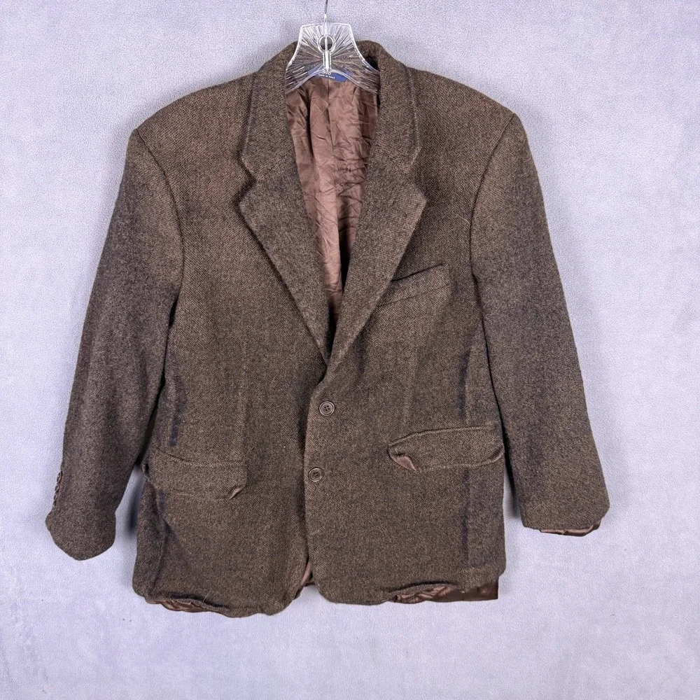 Vintage Brooks Brothers 346 Mens Wool Sport Coat Blazer 43R‎ Brown Academia READ